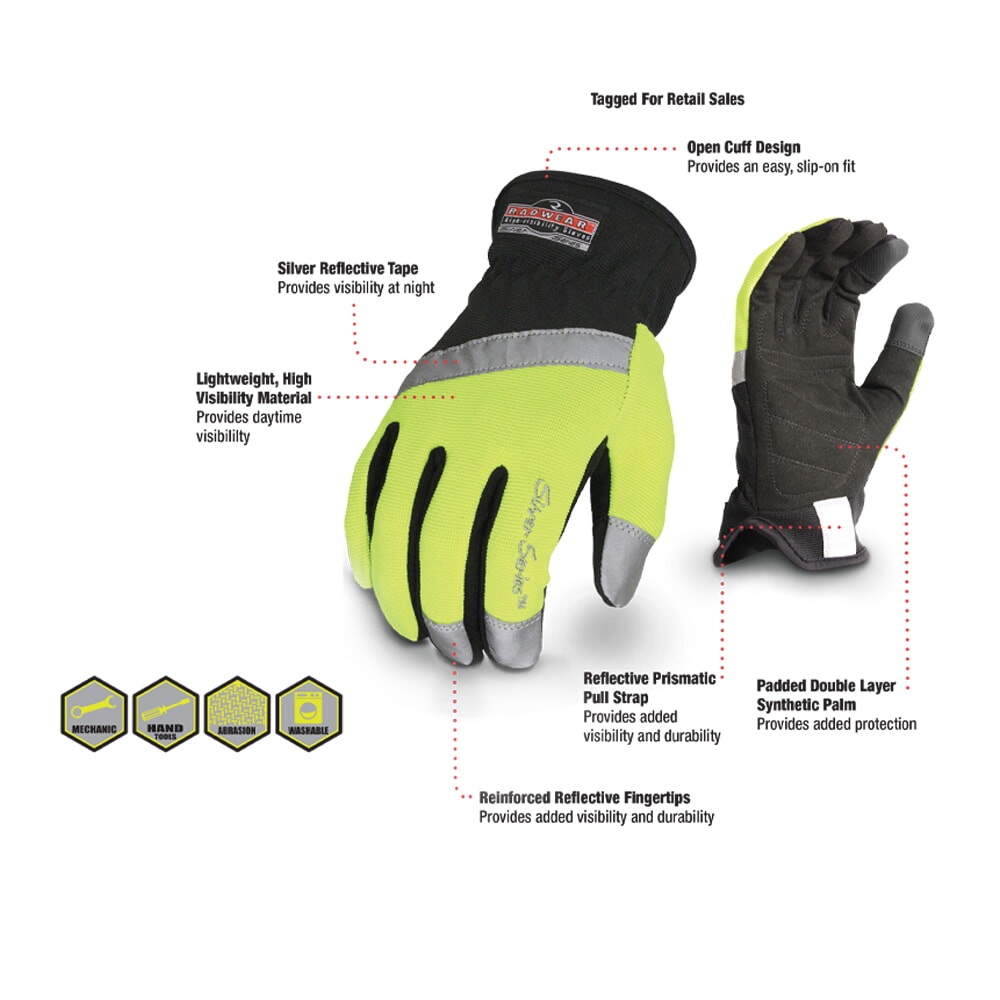 Radians RWG100 Hi Viz All Purpose Utility Glove